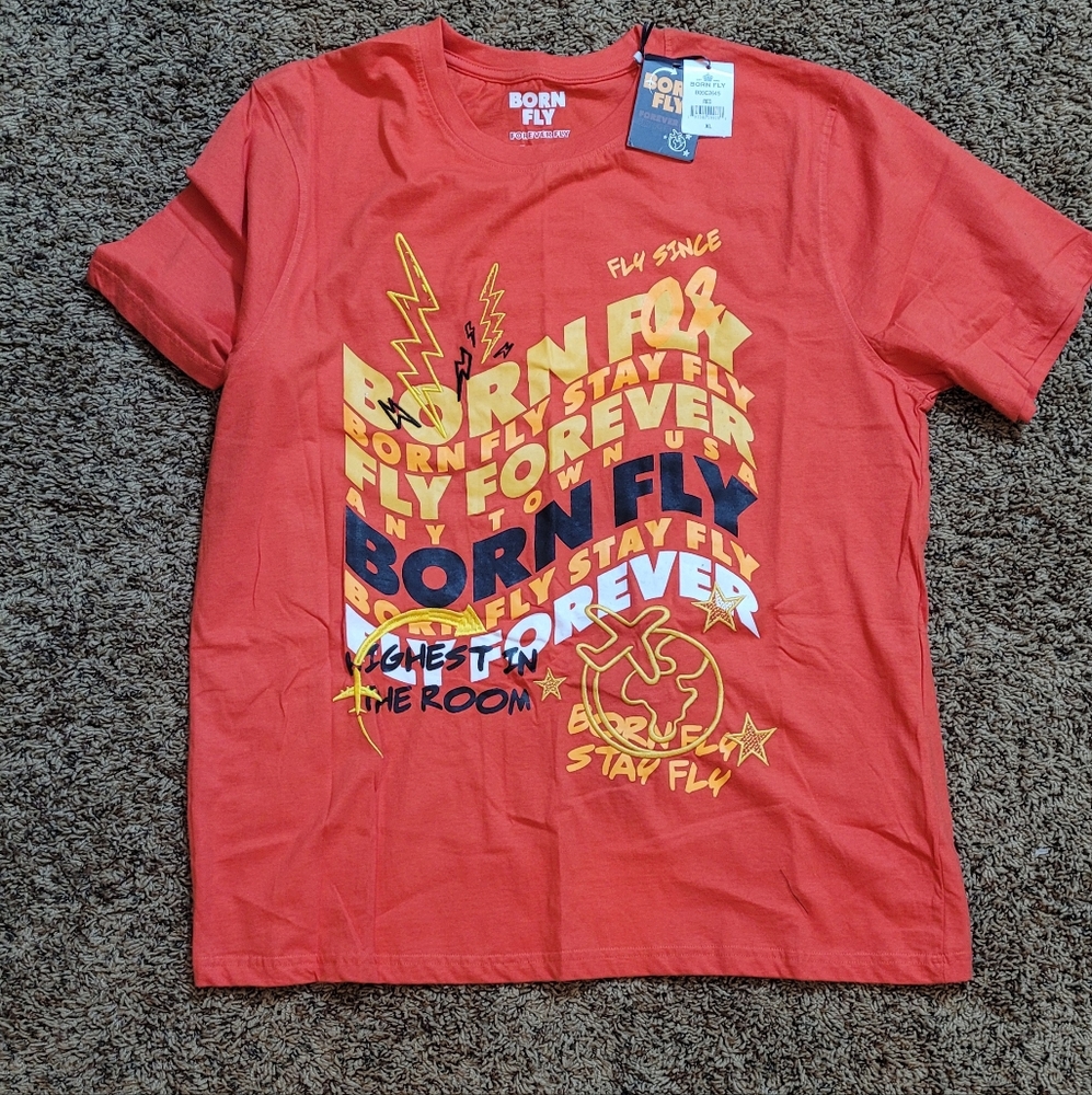 Born Fly Logo T-shirt Men's Size XL